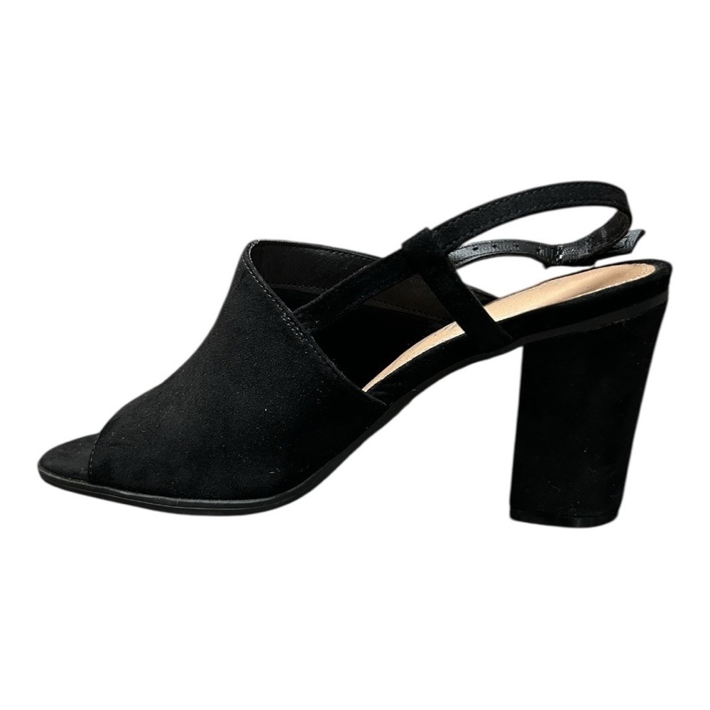 VINTAGE 7 EIGHT Women's Heel Sandals Black colored Suede open toe size 8 Medium